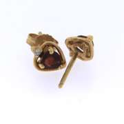 Heart Shaped Ruby Stud Earrings