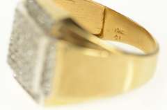 10K Yellow Gold 0.60 Ctw Squared Diamond Men's Statement Ring