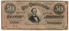 Collectible 1864  $50 Confederate States of America Note (T-66)