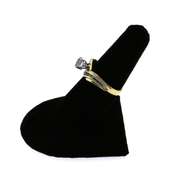 Pretty Oval Cluster Diamond Ring with Channel Set Diamonds and 14k Gold
