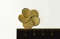 14K Yellow Gold Diamond Pinwheel Flower Retro Statement Pin/Brooch