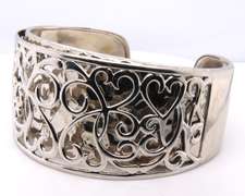Vintage Sterling Silver Wide Cuff Bangle Bracelet
