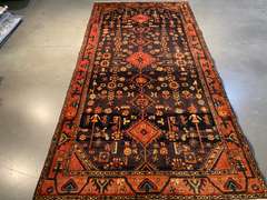 UNIQUE VINTAGE PERSIAN RUG 4.2x8.6