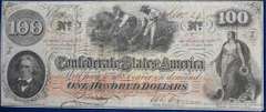 November 24th 1862 Confederate States Of America $100, Circulated. CS-41