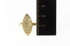 18K Yellow Gold Marquise Diamond Navette Cluster Statement Ring