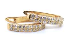 Fantastic 18kt Channel Set Round CZ Earrings