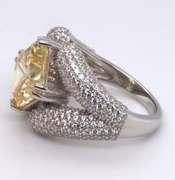 Sterling Silver Yellow Cubic Zirconia Ring