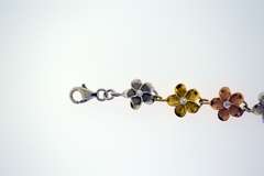 Sterling Silver Tricolor Plumeria Bracelet