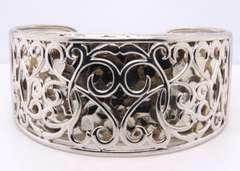 Vintage Sterling Silver Wide Cuff Bangle Bracelet