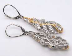 Sterling Silver Cubic Zirconia Dangle Earrings