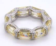 Sterling Silver Yellow Cubic Zirconia Band