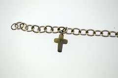 Sterling Silver Link Bracelet With Cross Charm