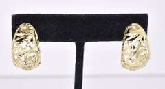 Dazzling "J" Hoop Ladies Earrings in 14K Yellow Gold