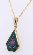 Charming Yellow Gold Opal Pendant on Chain