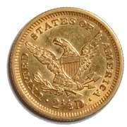 1861 Civil War US Gold Liberty Quarter Eagle