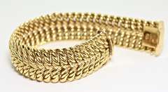 Bold and Wide Textured 18K Bracelet