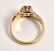 Unusual Amethyst & Seed Pearl Ring