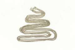 18K White Gold Triple Layered Curb Link Fancy Chain Necklace