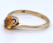 Amazing Yellow Gold oval Shape Orange Sapphire Bypass Ring