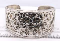 Vintage Sterling Silver Wide Cuff Bangle Bracelet