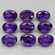 Royal purple! 6.51ct 6x4mm real Bolivian Amethyst set