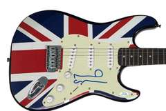 Oasis Noel Gallagher Autographed Signed Graphics British Flag Union Jack Guitar ACOA