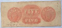 $ 5 Bank Of East Tennessee 1840 s 50 s Era Note