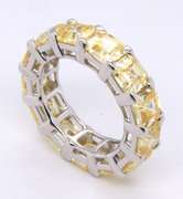 Sterling Silver Yellow Cubic Zirconia Band