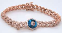 Sterling Silver CZ Curb Link Bracelet