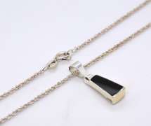Sterling Silver Black Onyx Pendant on Chain