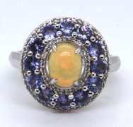 Sterling Silver Signed Gemstone Ring