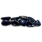 Stunning ink blue 7.34ct pear Sapphire set
