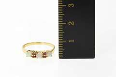 14K Yellow Gold Opal Ruby Ornate Wedding Band Ring