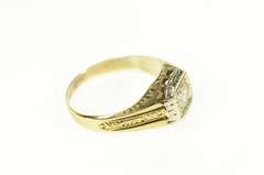 14K Yellow Gold 0.53 Ct Art Deco Etched Diamond Men's Ring