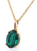 Green Cubic Zirconia Pendant on Chain