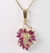 Galmorous Ruby and Diamond 3Pc. Jewelry Set in 14K Yellow Gold