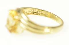 14K Yellow Gold Oval Citrine Solitaire Bypass Statement Ring