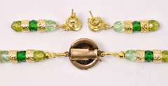 Dazzling Set of Hand Blown Italian Art Glass and Gold Plated Beads Necklace, Bracelet, & Earrings