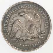 1876 ANACS AU 50 Holder1876 Toned  Seated Half