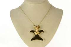 Gold Plated Sterling Silver Aztec Mayan Eagle Statement Pendant/Pin