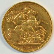 Nice 1898 British Gold Sovereign from Melbourne Mint (M)