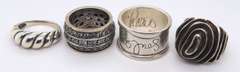 Group Lot of 4 Sterling Silver Rings