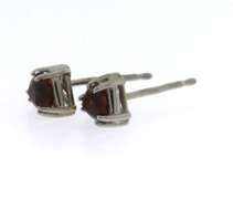 Nice white Gold Garnet Stud Earrings
