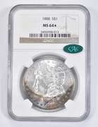 MS64* 1888 Morgan Silver Dollar - CAC - Graded NGC Insane Rainbow