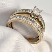 Desirable Princess Cut Diamond Wedding Set