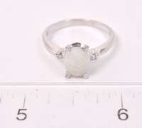 Dreamy Opal and Diamond Ring in 14K White Gold