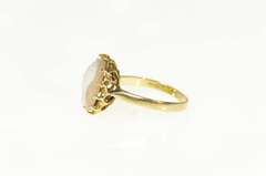 14K Yellow Gold Carved Shell Retro Cameo Statement Ring