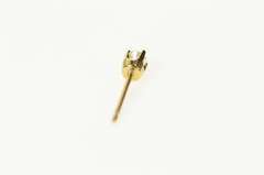 14K Yellow Gold Diamond Solitaire Classic Simple Single Stud Earring