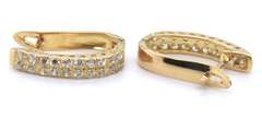 Fantastic 18kt Channel Set Round CZ Earrings