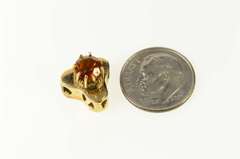 14K Yellow Gold Ornate Citrine Clover Slide Bracelet Charm/Pendant